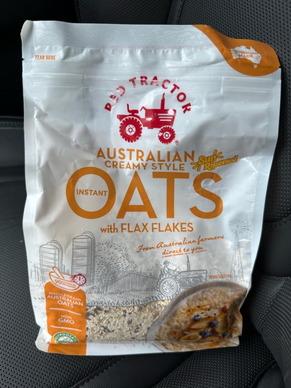 Red Tractor Australian Creamy Style Instant Oats with Flax Flakes